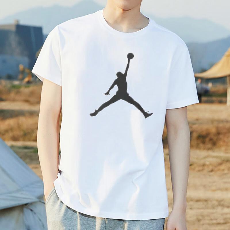 Jordan SS22 Футболка с круглым вырезом и логотипом, мужские топы, белые CJ0922-100