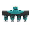 3/4" 4 Way Hose Connector Splitter Garden Water Splitter Faucet Adapter Hose Shut Off Valve