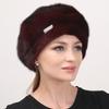 Зимняя шапка для женщин Береты из натурального меха норки Пушистая русская шапка