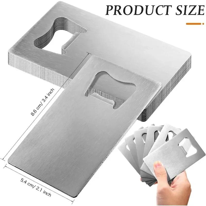 Carved Bottle Opener 1/10pcs Stainless Steel for Wallet Pocket Can Be Engraved for Restaurants Bars DIY Wedding Favor Gift