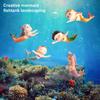 Mermaid Figurine Fish Tank Ornament Cartoon Shape Adorable Appearance Eco-friendly Mini Aquarium Floating Decor Accessories