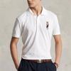 Polo Ralph Lauren FW22 однотонная рубашка поло с принтом медведя Slim Fit с коротким рукавом для мужчин, белые MNPOKNI1N821955-100