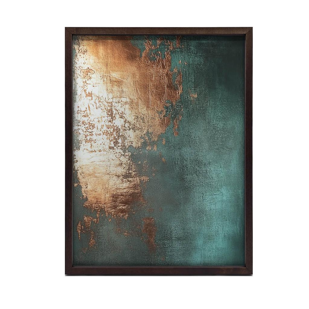 Miedziowy Akcent W Turkusie Miedziowy Akcent W Turkusie, 30X40 Cm, Bez Ramy, Płótno Premium Na Blejtramie