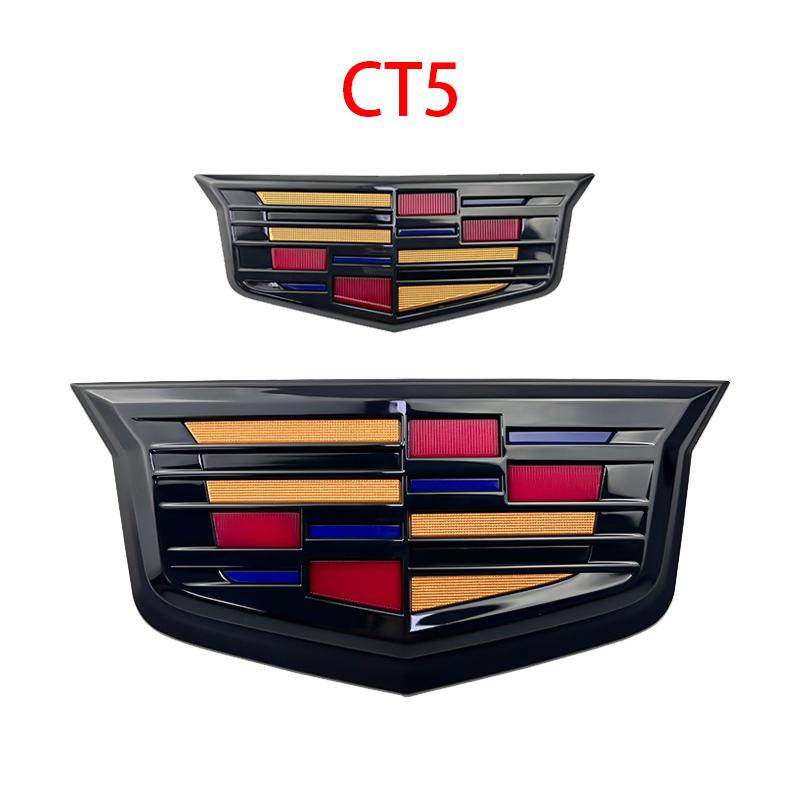 2 шт. Эмблема CT5 для Cadillac Наклейки на задний багажник Автоаксессуары для тюнинга Логотип автомобиля ABS Передняя решетка Внешний стайлинг