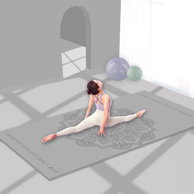 Коврик для фитнес-йоги с амортизацией и звукоизоляцией — идеально подходит для мужчин и женщин, в комплект входят скакалка и ремни