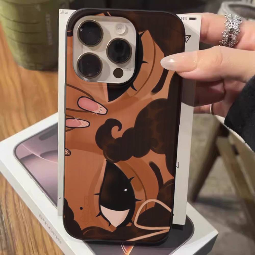 Чехол для телефона с большими глазами, девушка из комиксов, для IPhone 17 16 15 14 13 12 11 Pro Max Plus, гофрированный бампер, задняя крышка