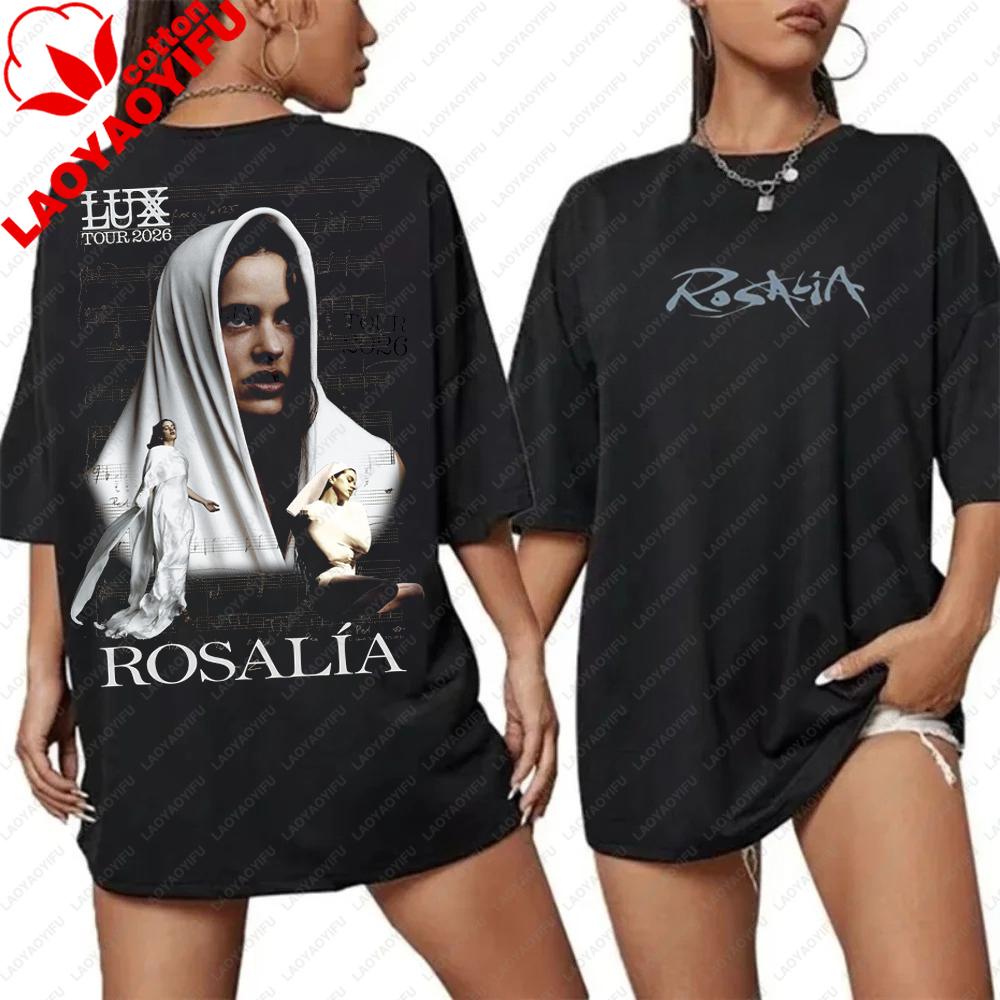 Unisex Rosalia Lux Tour 2026 Tshirt Vintage Graphic Print Tee Retro Fan Gift For Unisex And Unisex Fashion Streetwear Tops