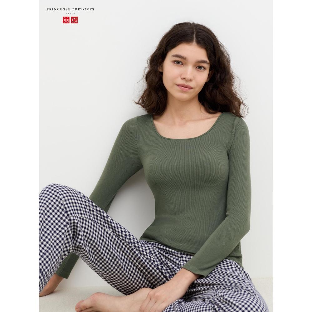 Uniqlo Япония Ультра Теплый ХитТех Ребристый Бюстгальтер T Slim fiT