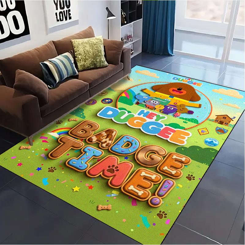 Cartoon Duggee Carpet Rug for Living Room Bedroom Home Sofa Decoration,Kids play Non-slip Floor Mat
