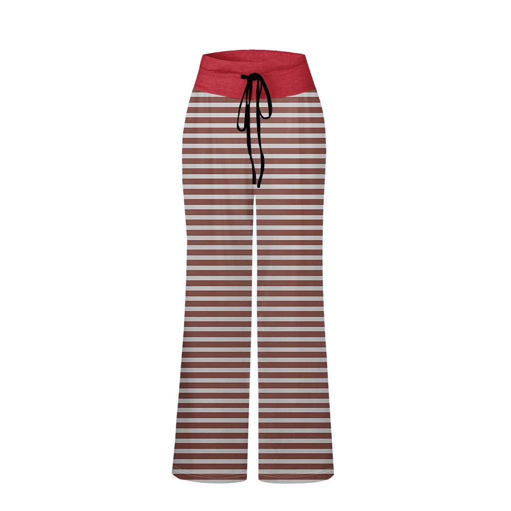 Женские повседневные модные комфортные пижамные брюки с широкими штанинами на шнуровке и принтом