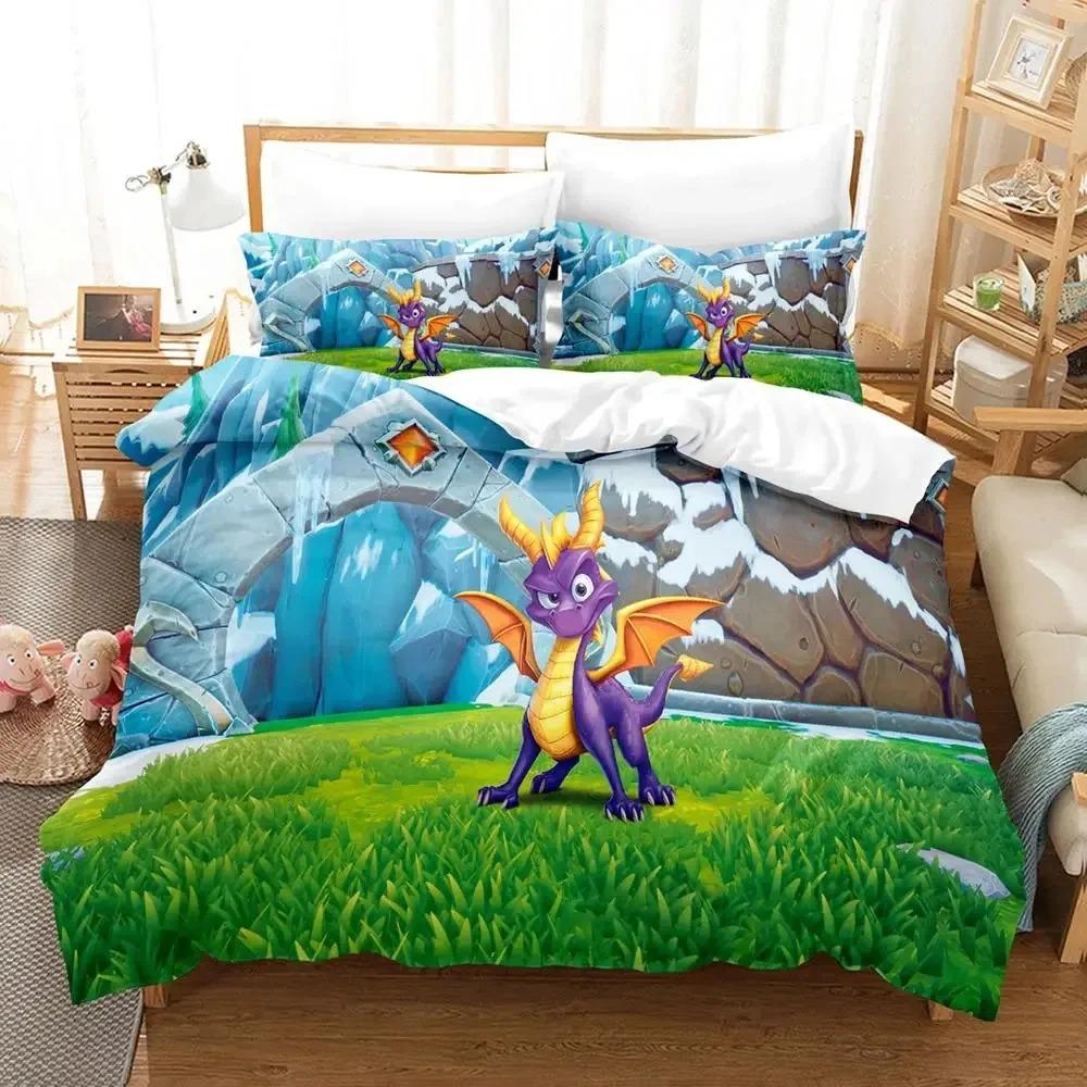 Комплект постельного белья Spyro Reignited Triology для взрослых мальчиков пододеяльник комплект для кровати одинарный полуторный двуспальный королевский комплект постельного белья мягкий и удобный