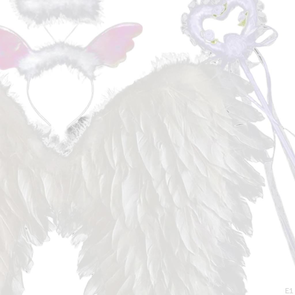 Костюм ангела с крыльями и нимбом и эластичными лямками