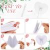 12pcs White Heart Shape Folding Fan Blank Paper Hand Fans With Plastic Handles DIY Painting Birthday Wedding Party Decor