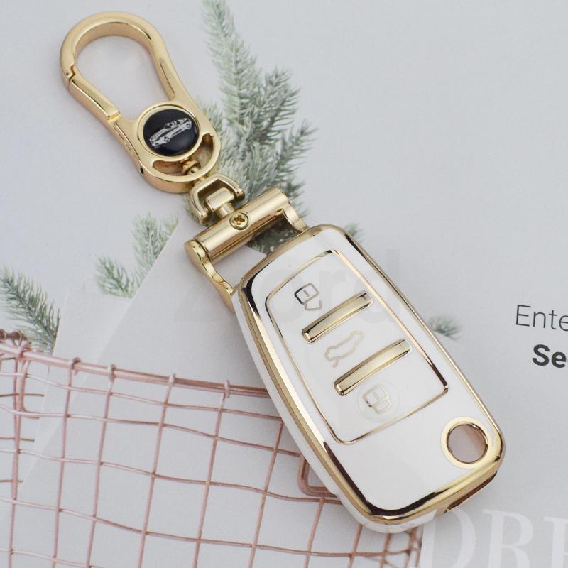 New Soft TPU Car Flip Key Case Cover Shell Fob for A1 A3 A6 A6L Q2 Q3 Q7 TTS R8 S6 RS3 Protector Keychain Auto Accessories