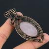 Fancy Rose Quartz Gemstone Pure Copper Wire Wrapped Handmade Jewelry Pendant