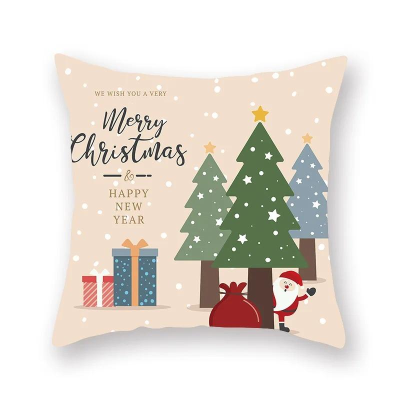 Christmas Themed Pillowcases Car Accessories Office Santa Claus Living Room Sofa Home Pillowcases