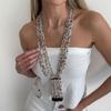 Floral Multi-Layer Beads Necklace Metal Chain Tassel Collarbone Chain Multi Layer Choker  Girls
