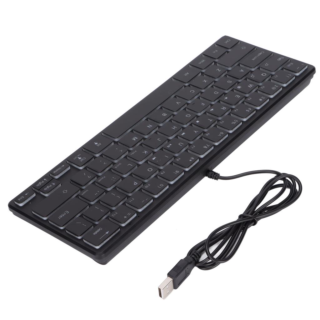 Wired Gaming Keyboard 64 Keys Mini RGB 3 Backlights Desktop Notebook Computer Accessories