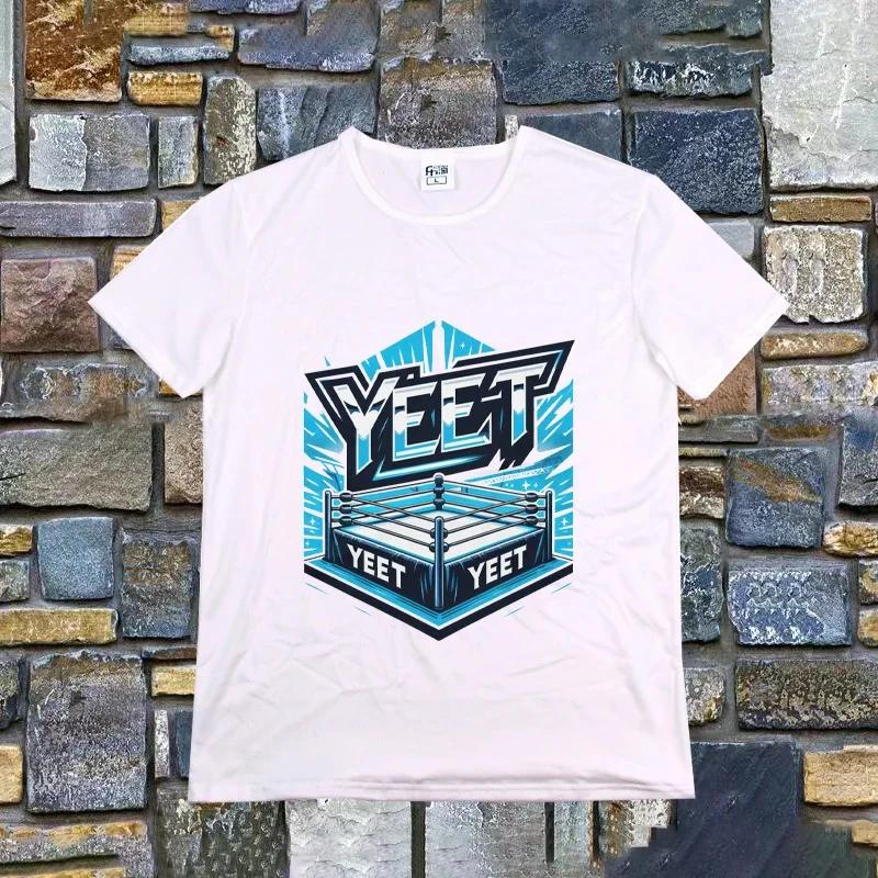 Ретро футболка Jey Uso Yeet Забавные цитаты Wresting Lovers Графическая футболка Мягкая унисекс футболка с круглым вырезом Летняя футболка Модные топы