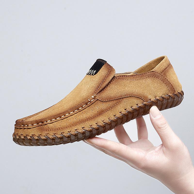 Мода 2025 Новая Ручная Работа Кожаная Мужская Обувь Повседневные Удобные Мужские Лоферы Замшевая Кожаная Обувь Мужские Балетки Горячая Распродажа Обувь для Ходьбы на Открытом Воздухе