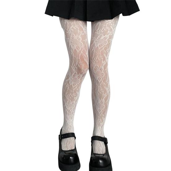 Новые сексуальные ажурные открытые кружевные колготки в вертикальную полоску, женские чулки, до бедра