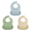 Silicone Baby Food Dishwasher Light Silicone Bib Set of One Size [Panos] Apron, Lightweight, Apron, Safe, Round, Thin, 3, Baby, Blue, Khaki, Latte,