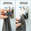 New Self Adhesive Towel Hook Holder Grabber Stainless Steel Kitchen Dish Towel Hook Wall Mount Non-Drilling Towel Rack Storage