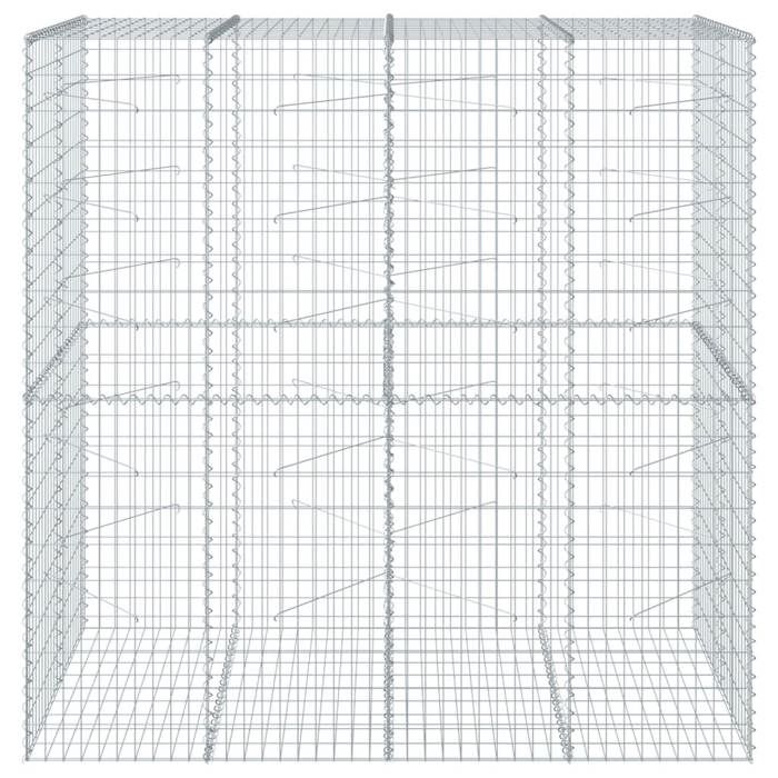 VidaXL Gabion Basket with Lid 200x100x200 Cm Galvanized Iron, Gabion Wall, Gabion Retaining Wall, Fence In 3295227