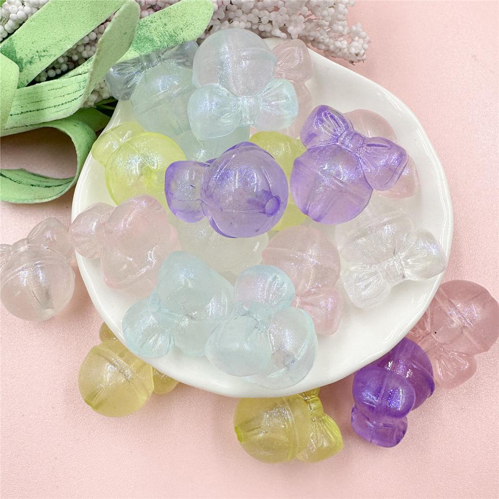 Люминесцентные подарочные бусины с отверстием, акрил 19,3 мм * 19 мм, 20 шт., голова мыши, аксессуары для бисера «сделай сам», блестящая пудра, аксессуары