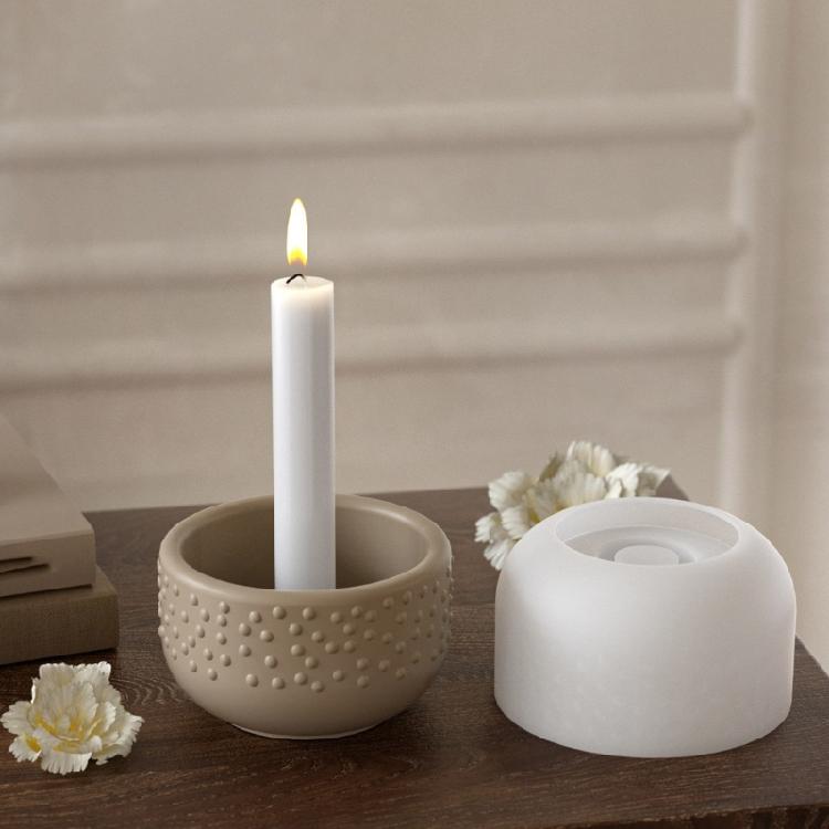 Геометрический точечный силиконовый подсвечник-форма для ручной работы, смоляные подставки для свечей, блюда для украшений и декор для вечеринок