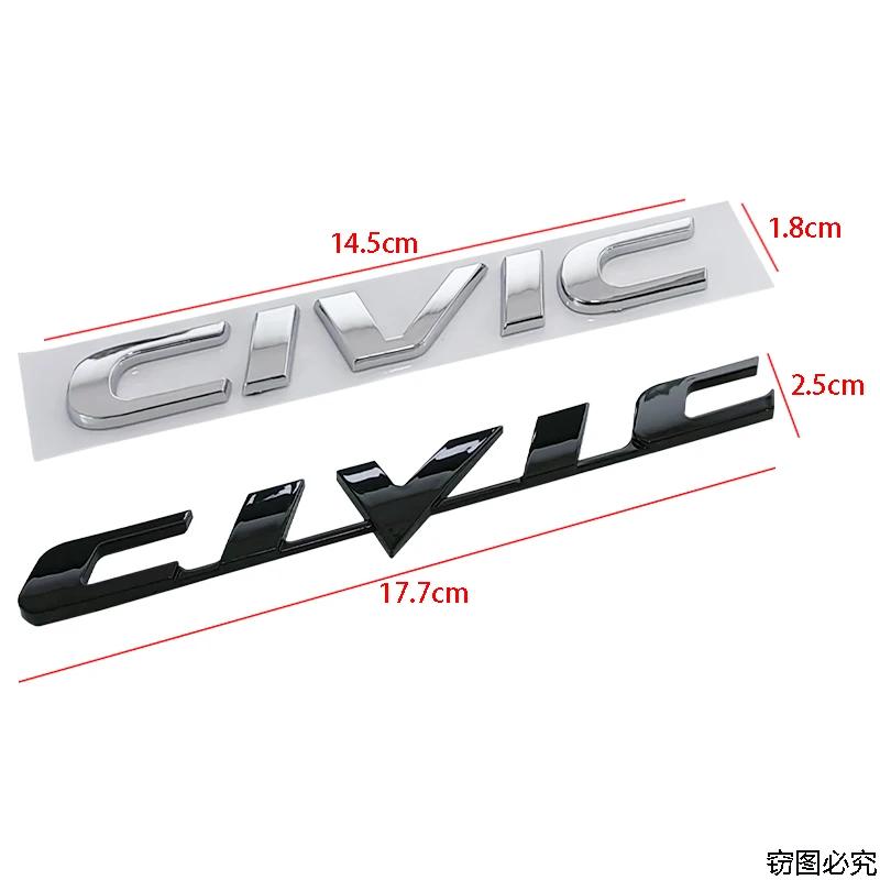 ABS Car Rear Trunk Letters 3D Emblem Tail Badge Sticker for Honda CIVIC Logo Decals Auto Stickers Styling Decoration