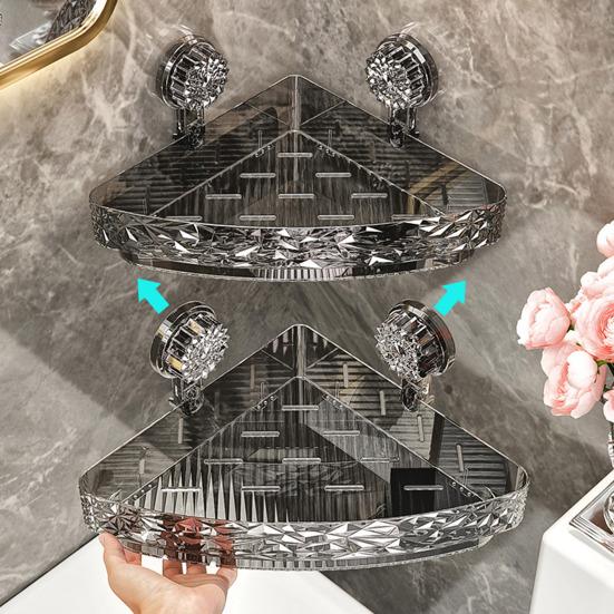 Угловая настенная полка с присоской, стойка для хранения, прочная, выдерживающая большую нагрузку, легко устанавливаемая, прочная полка-органайзер для душа