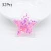 32Pcs 36mm Patches Glitter Star Transparent Plastic Filling Sequin Appliques for DIY Headwear Hair Clips Bow Decor Accessory
