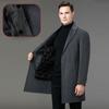 Мужское шерстяное пальто со съемной подкладкой из шерсти, мужское осенне-зимнее утепленное двухстороннее шерстяное пальто