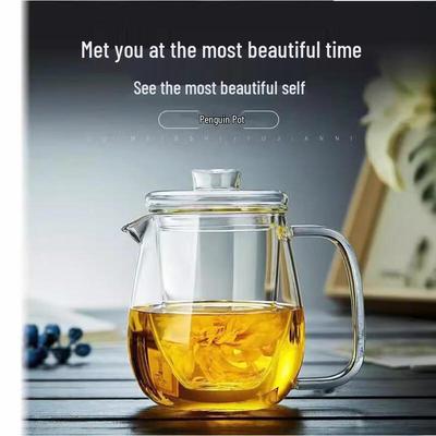 Чайник из боросиликатного стекла с термостойкостью и дизайном пингвина