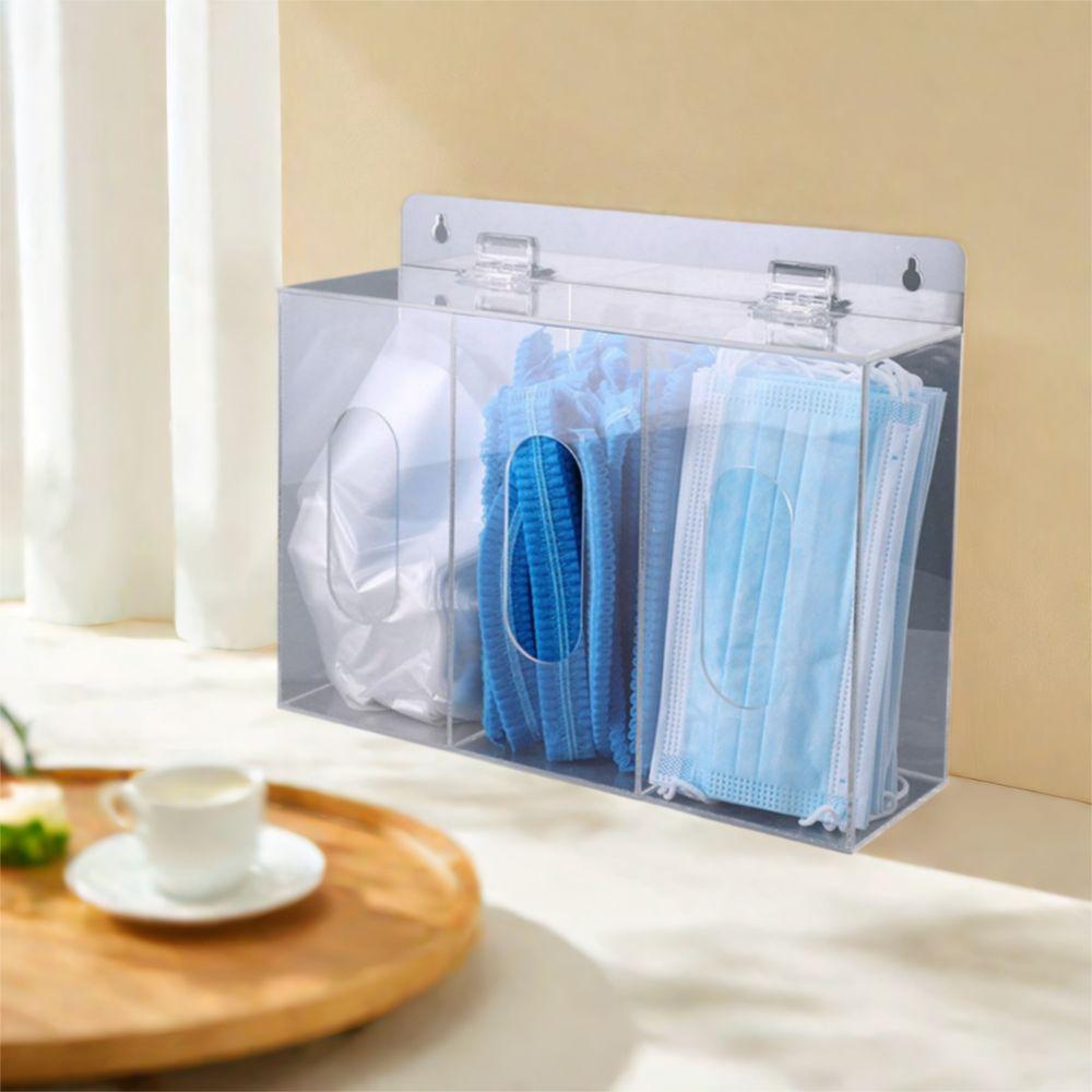 1/2/3 Grids Glove Storage Box Transparent Gloves Dispenser Box Practical Mask Dispenser Earplugs