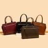 Women's Luxury Retro Women's Handbag Three-piece Set High Soft Leather Women's Shoulder Bag