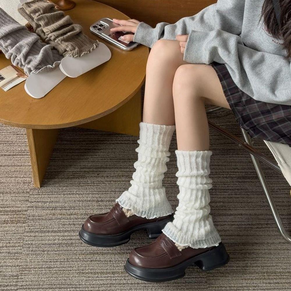 Милые милые лолиты вязаные носки вязаные длинные чулки модные гетры женщины девушки