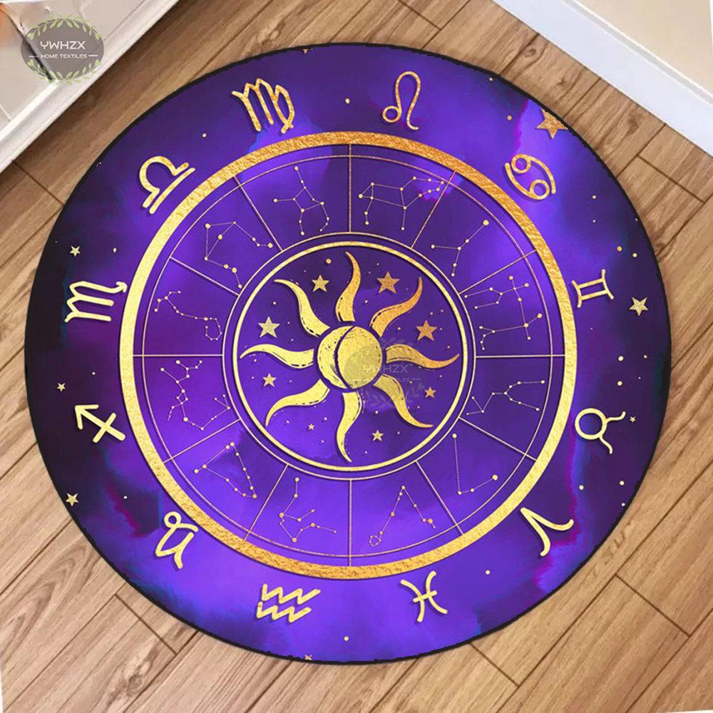 Круглый напольный коврик Mystic Constellation, колесо Таро Constellation, нескользящий ковер для гостиной, коврик для медитации, домашний декор