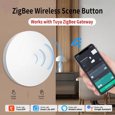 Tuya ZigBee беспроводной переключатель сцен Smart Button Remote On Off Key Controller Smart Home Automation Device Linking для ZigBee Hub