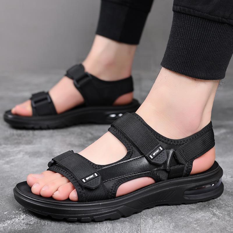 Outwear Air Cushion Sandals for Men 2025 Summer New Sports Beach Shoes Male Casual Black Platform Sandals Man