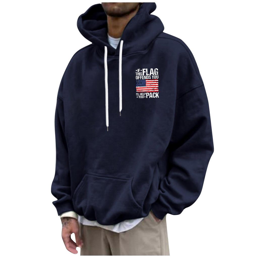 Men's Loose Printed Hooded Sweatshirt Men's Casual Fashion Sports Sweatshirt