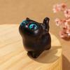 Деревянная скульптура кошки Статуэтка кошки Декор Ручная работа Скульптура черной кошки Рустик Мини Мультяшная фигурка Милая деревянная для дома