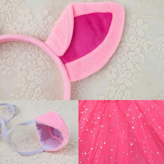 5 шт./компл. для девочек, повязка на голову с украшением в виде свиных ушек, галстук-бантик, свиной нос, сетчатая пряжа, юбка, комплект для косплея на Хэллоуин