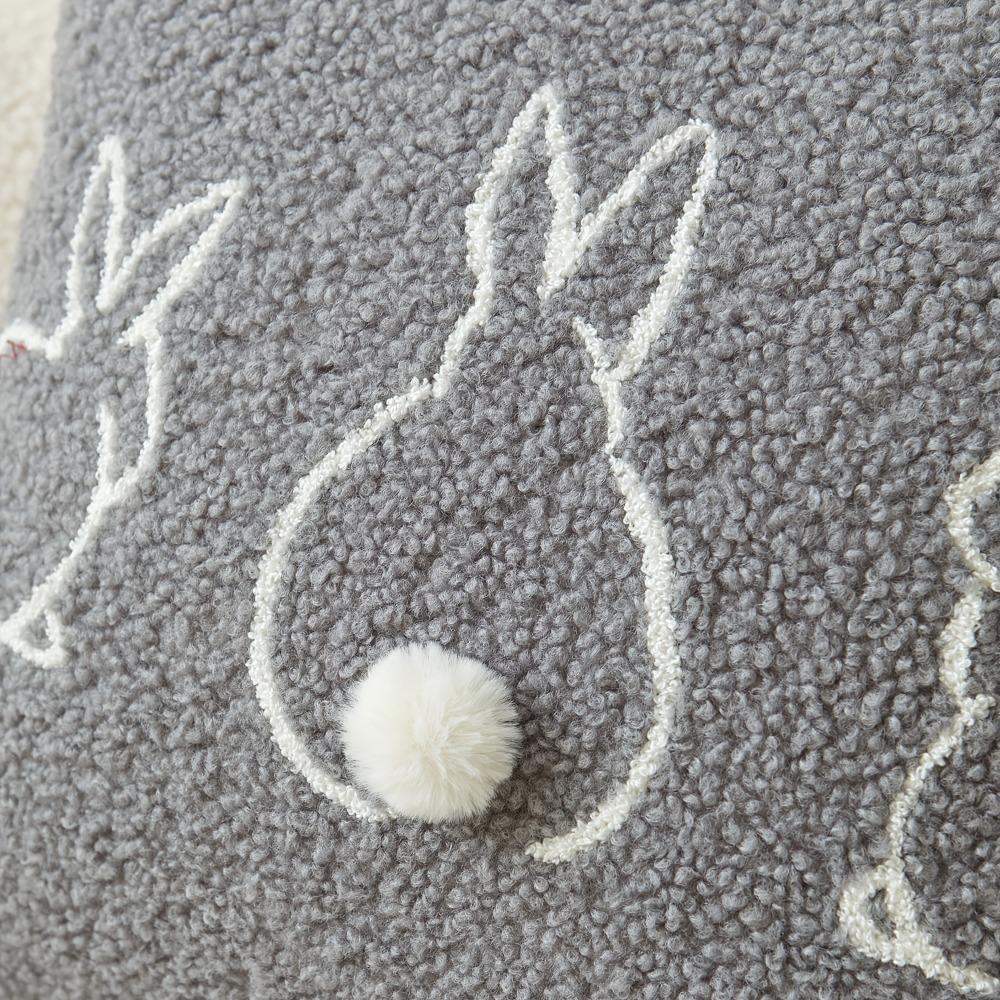 Plush Easter Bunny Pillow Cover Square/Rectangular Pillowslip Cartoon Rabbit Pillow Case Bed Room