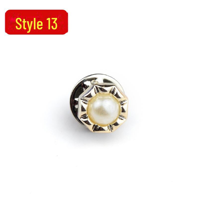 Anti-Exposure, Concealed, Removable and Sew-Free Pearl Shirt Brooch Buttons
