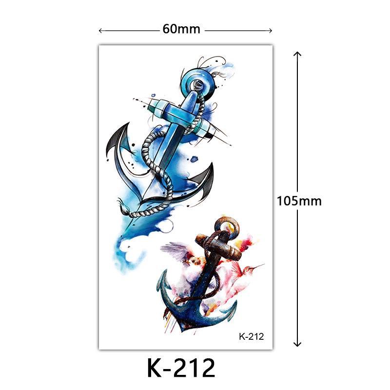 English Letter & Flower Butterfly Tattoo Stickers - Waterproof & Sketch Line Design