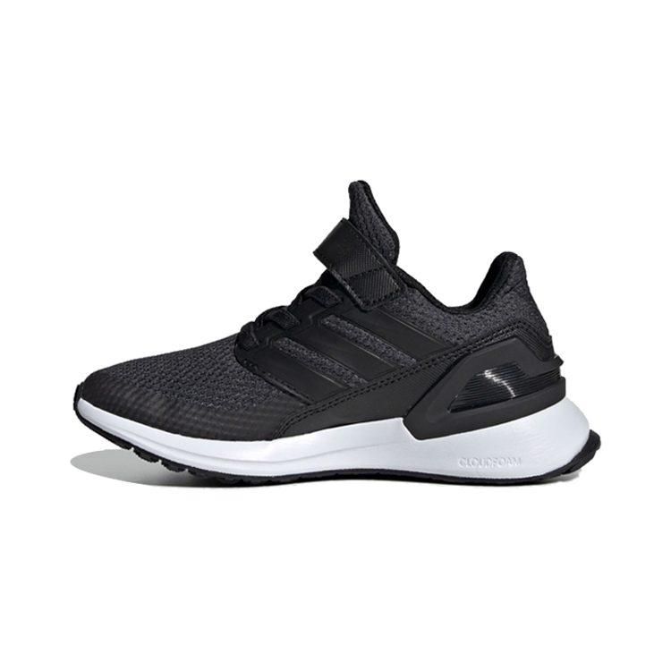 adidas Беговые кроссовки для детей Run Wide EL, нескользящие, низкие, черные с белым, для возраста 3-7 лет, EH0267