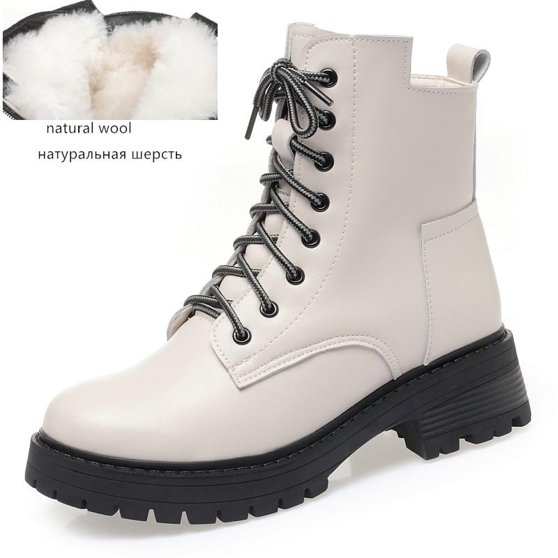 Winter Shoes Boots Women Large Size Non-slip Women's Snow Boots Genuine Leather Warm Women's Ankle Boots