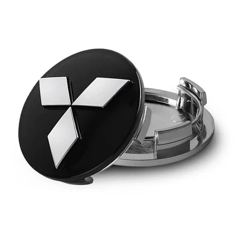 4Pcs Car Wheel Hub Center Caps Rim Badge Emblem Cover Accessories For Mitsubishi Lancer Pajero L200 Delica Eclipse Accessories